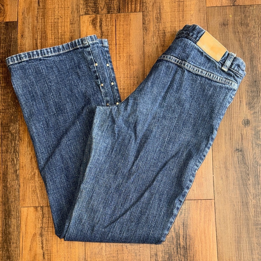 Vintage Tommy Hilfiger Bootcut Jeans Size 8 Dark Blue Y2K